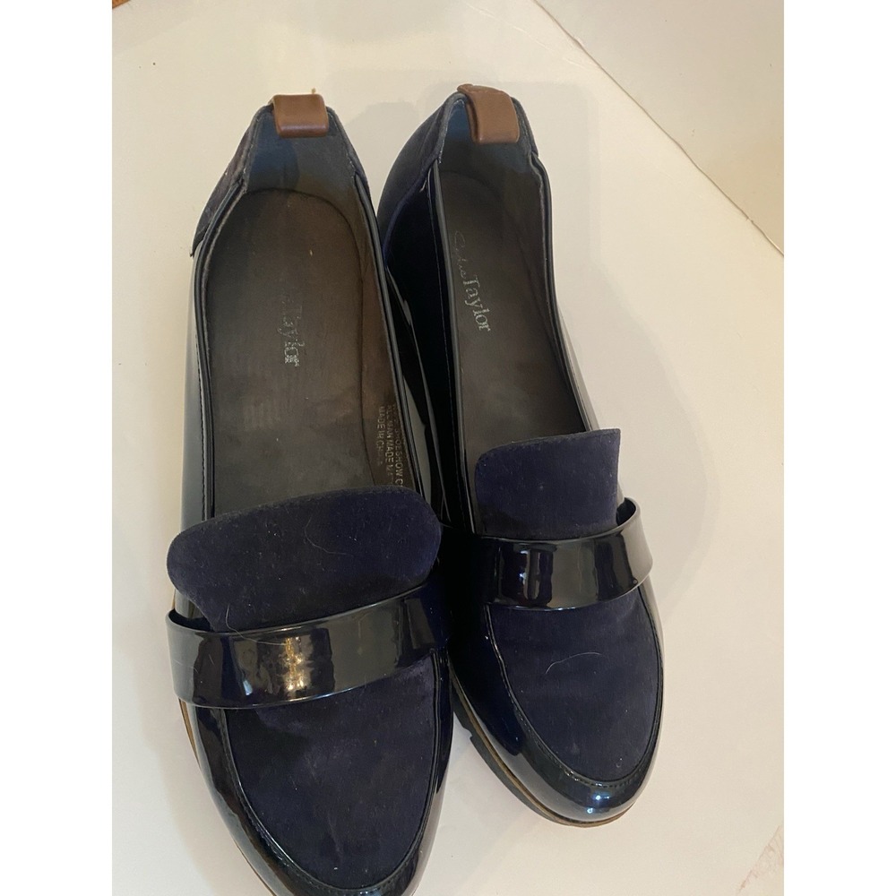 Sophia Taylor Shoes Size 8.5 Navy Blue Waffle Loafer - Picture 4 of 8